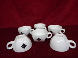 Italian porcelain teacup, set of 6 with rioba inscription. Thick village cups. He has!