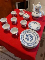 Ilmenau porcelán meisseni  hagymamintás 6 személyes komplett teás és süteményes készlet