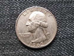 USA Washington silver quarter dollar .900 ezüst 1/4 Dollár 1962	 / id 17310/