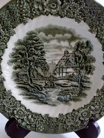 Memory Lane British Anchor, zöld mintás tésztás tányér 19,8 cm