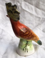 Retró Bodrogkersztúri kerámia papagáj, 13 cm magas