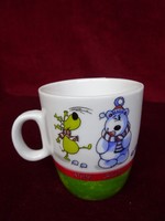Siaki Japanese porcelain children's mug. Christmas inscription with cute figures. He has!