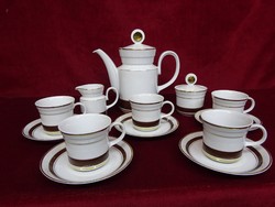 Tirschenreut German porcelain tea set for five people. With brown border. He has!
