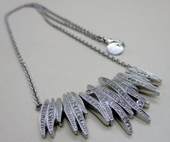 Beautiful Scandinavian silver necklace with tiny stones