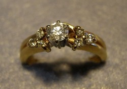 14 & 10 Karátos sárga és fehér arany 0.20 Karátos Gyémánt Gyűrű