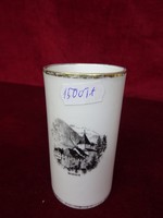 Rheintal sevelen Swiss porcelain cylindrical vase, height 10.2 cm. With a view of Wimmis. He has!