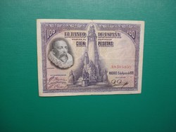 Spanyolország 100 pesetas 1928 Cervantes Ritkább!
