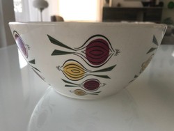 Retro German ceramic bowl with onion pattern, marked, Torgau ceramics