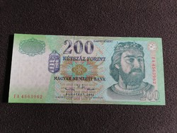 Hajtatlan  !!!! Unc !!!!  200 Forint  2001 FA 