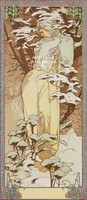 Négy évszak - Tél 1900 Mucha szecessziós plakát, nőalak Vintage/antik plakát reprint