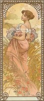 Négy évszak - Nyár 1900 Mucha szecessziós plakát, nőalak Vintage/antik plakát reprint