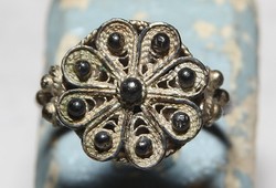 Antik Ezüst Filigrán Gyűrű Mutatós Ékszer