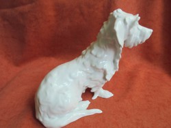 Nagyon ritka herendi porcelán fehér kutya figura