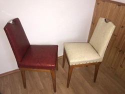 2 pcs old retro leatherette chair backrest in burgundy butter color