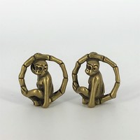 Kínai Réz vagy bronz netsuke figura majom pár - Kína