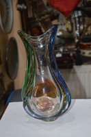 Színes cseh kristály váza