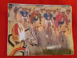 Szinte antik Tour de France nyomat kép kerékpárosok ritka és kiváló állapotban