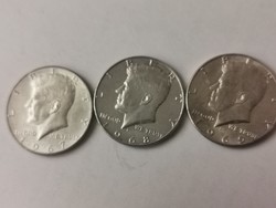 1967,68,69 USA ezüst fél dollár 3 db egyben