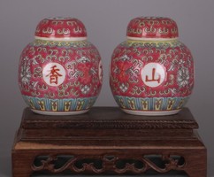Régi kínai kézzel festett porcelán jar pár