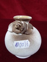 Rose patterned ceramic vase, height 8.5 cm. He has!