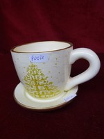 Ceramic Christmas mug with placemat. It is 8.5 cm high and 10 cm in diameter. He has!