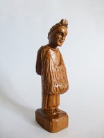Antik fából faragott szántóvető figura,szobor
