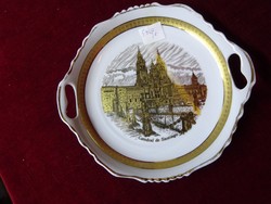 Spanish porcelain centerpiece with a view of the catedral de santiago. He has!