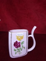 Czechoslovakian porcelain drinking glass with rose pattern, 13 cm high. He has!