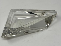 Különleges formájú Art Deco cseh üveg hamutál