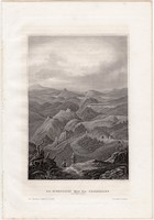 Semmering, vasút, acélmetszet 1859, Meyers Universum, eredeti, 10 x 15 cm, Ausztria, eisenbahn, hegy