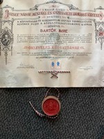 Diploma from the 1930s made of parchment paper