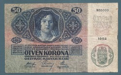 50 Korona 1914 VF Deutschösterreich bélyegzés 