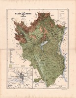 Fejér megye térkép 1886 (5), vármegye, eredeti, Kogutowicz Manó, Székesfehérvár, Velencei - tó 
