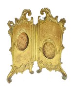 Gyönyörű barokk, aranyozott bronz fotó vagy képkeret,19.sz. vége. (03893)