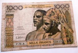 1000 Francs Nyugat Afrika  T2-  Ritkább