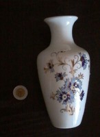 Zsolnay patent kb 17 cm váza  búzavirág motívum törpéletes  hibátlan állapotban