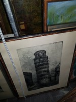 Szentgyörgyvári Gyenes Lajos, Pisai rézkarc, méret jelezve