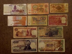 10 db külföldi vegyes bankjegy / id 7728/