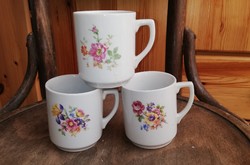 3 beautiful floral drasche mugs, mug package, sold together. Beautiful collectible beauties