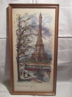 Arno Stern Eiffel-torony akvarell nyomatkép 39 x 21 cm.