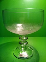 A rare form! Eisch marked bubble silver pearl glass vase goblet