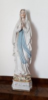 Régi Mária N.D. de Lourdes szobor vintage vallási porcelán tárgy 33 cm