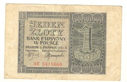 1 zloty zlotych 1941 Lengyelország 2.