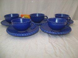 Kék színű kerámia kávéskészlet - öt személyes
