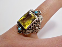 Csodásan díszített antik ezüst gyűrű 