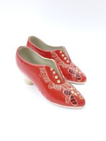 Piros kerámia cipő pár - vörös cipellők