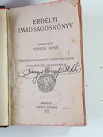 Veres Ernő Erdélyi imádságoskönyv antik imakönyv piros lapélekkel 1923