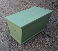 Régi, felújítandó, felnyitós doboz, fa láda (vintage, zöld színű) eladó