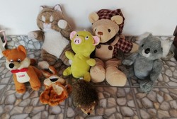 7 Pcs plush, plush toys, boomi, toy, cat, dog, hedgehog, tomy fox
