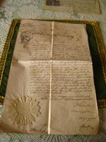 Vétbizonyítvány   hiv. irat a Komárom Vármegyei Telekkönyvi hivatalból  .........1862